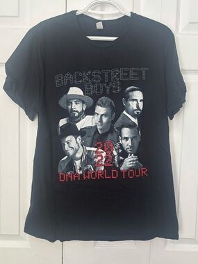 Fruit of the Loom Black Backstreet Boys DNA World Tour Graphic Tee